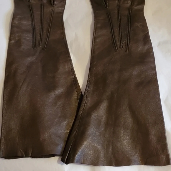 Vintage Brown Mid‎ Length leather gloves 6.34 - Picture 7 of 13